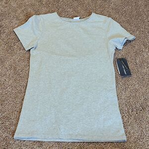 Melrose and Market Gray shirt with back triangle cut out.